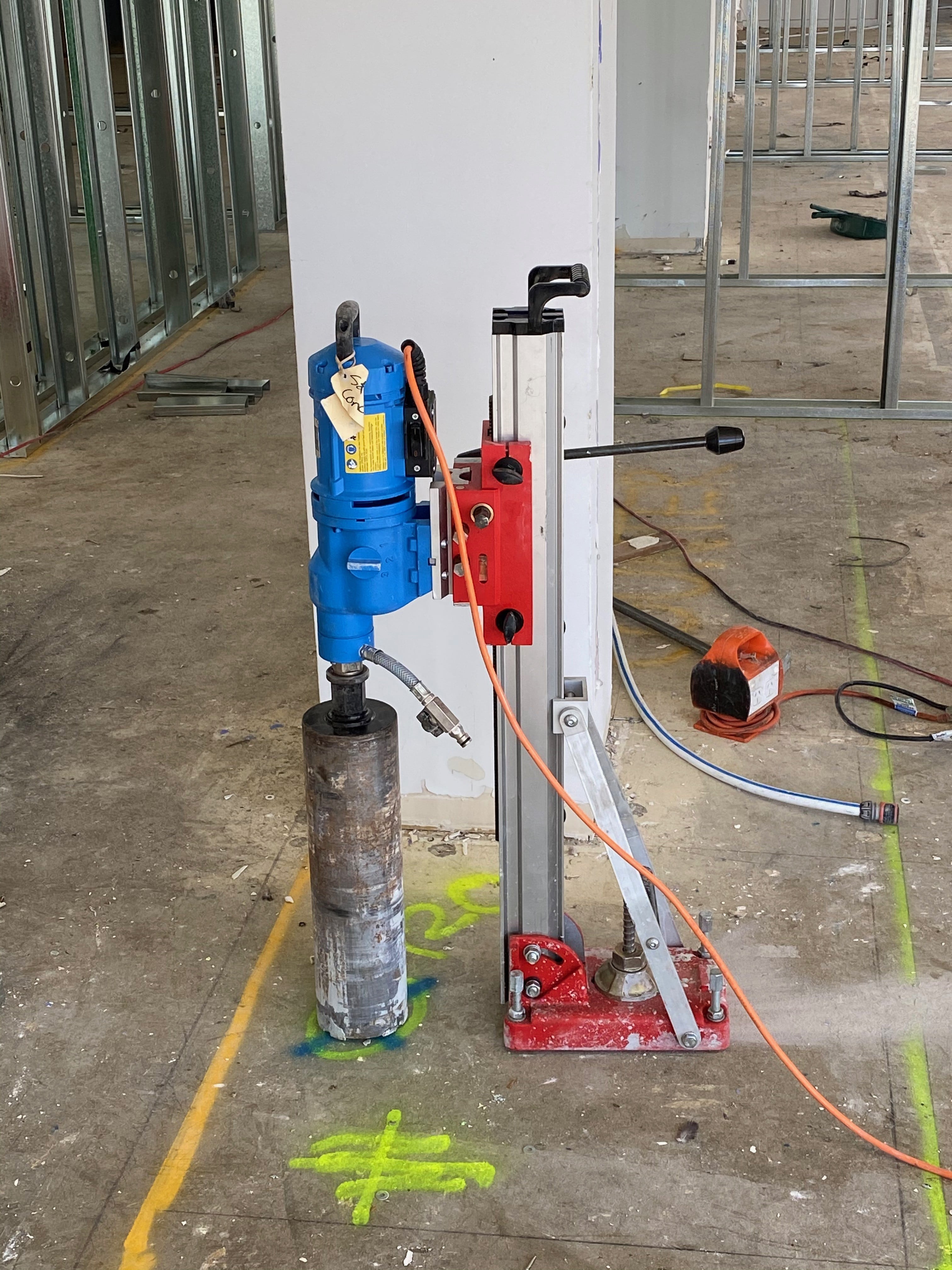 Bolt down method for core drilling